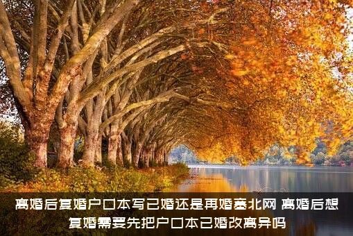 离婚后复婚户口本写已婚还是再婚塞北网（离婚后想复婚需要先把户口本已婚改离异吗）
