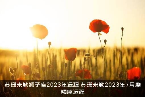 苏珊米勒狮子座2023年运程(苏珊米勒2023年7月摩羯座运程) 苏珊米勒狮子座2023年运程(苏珊米勒2023年7月摩羯座运程)