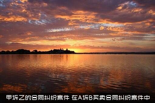 甲诉乙的合同纠纷案件（在A诉B买卖合同纠纷案件中）