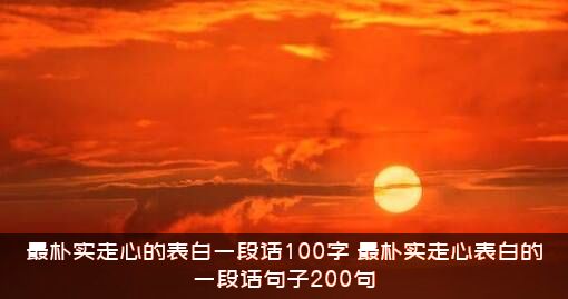 最朴实走心的表白一段话100字（最朴实走心表白的一段话句子200句）