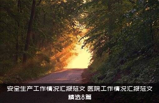 安全生产工作情况汇报范文（医院工作情况汇报范文精选8篇）