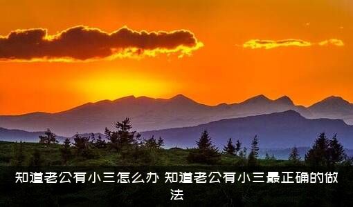知道老公有小三怎么办（知道老公有小三最正确的做法）