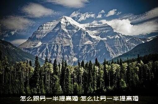 怎么跟另一半提离婚？怎么让另一半提离婚？