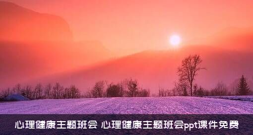 心理健康主题班会（心理健康主题班会ppt课件免费）