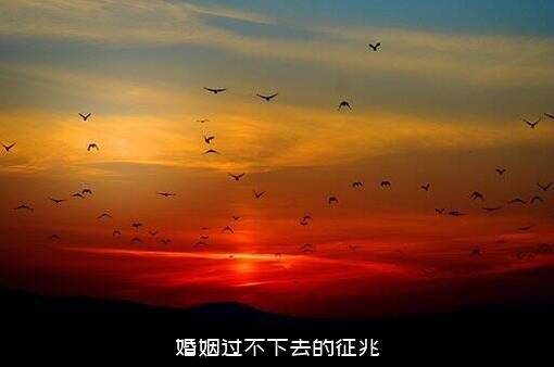 婚姻过不下去的征兆