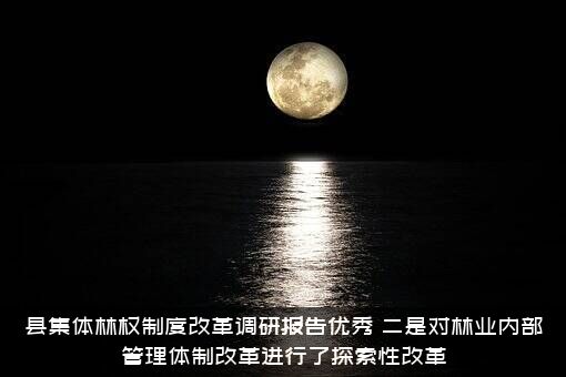 县集体林权制度改革调研报告优秀，二是对林业内部管理体制改革进行了探索性改革
