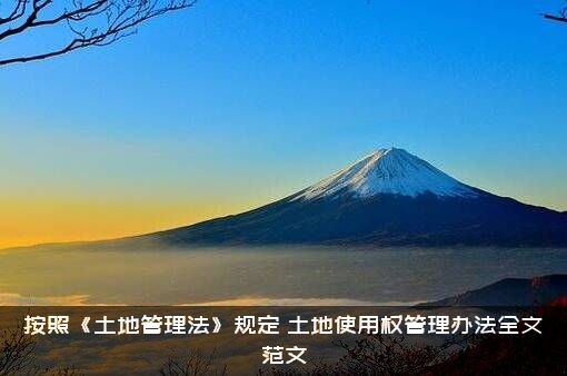 按照《土地管理法》规定（土地使用权管理办法全文范文）