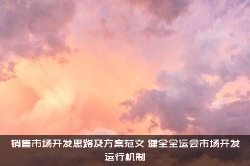 销售市场开发思路及方案范文（健全全运会市场开发运行机制）