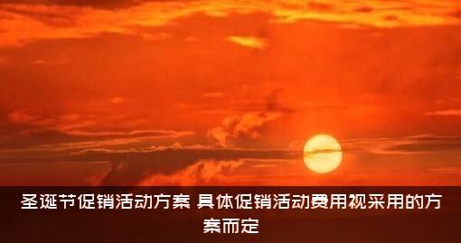 圣诞节促销活动方案（具体促销活动费用视采用的方案而定）