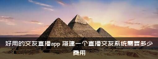 好用的交友直播app（搭建一个直播交友系统需要多少费用）