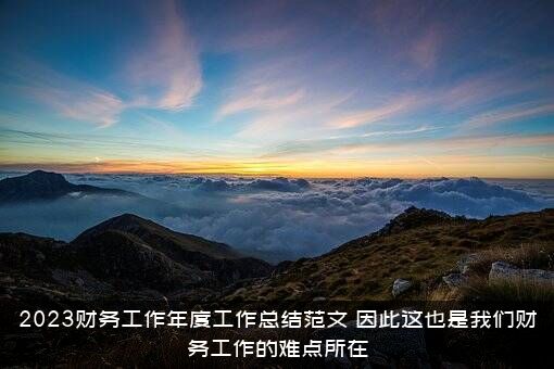 2023财务工作年度工作总结范文（因此这也是我们财务工作的难点所在）