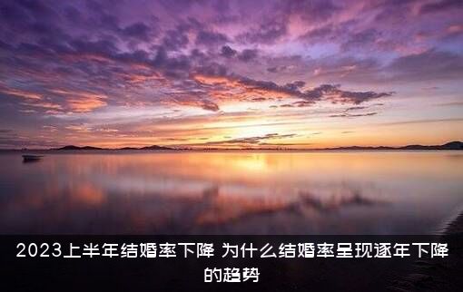 2023上半年结婚率下降（为什么结婚率呈现逐年下降的趋势）
