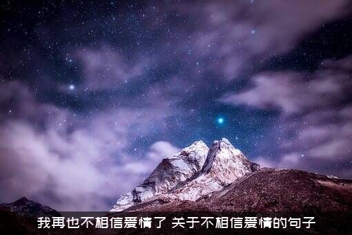 我再也不相信爱情了（关于不相信爱情的句子）