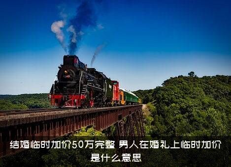 结婚临时加价50万完整（男人在婚礼上临时加价是什么意思）