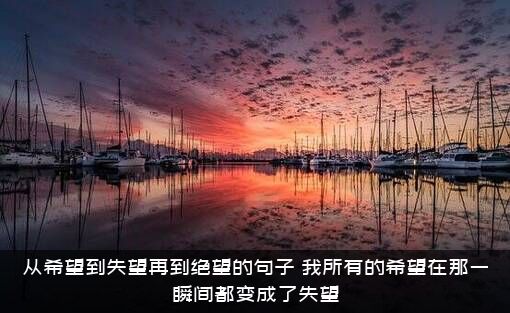 从希望到失望再到绝望的句子（我所有的希望在那一瞬间都变成了失望）