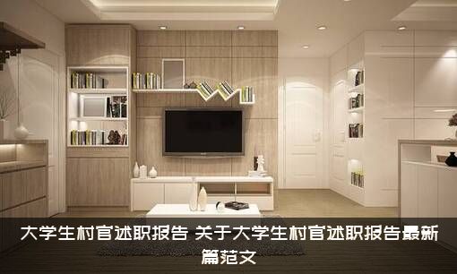 大学生村官述职报告（关于大学生村官述职报告最新篇范文）