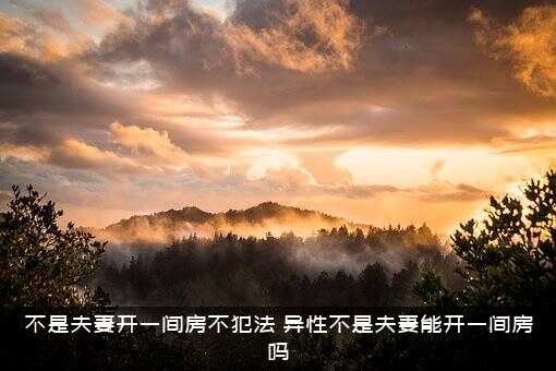 不是夫妻开一间房不犯法（异性不是夫妻能开一间房吗）