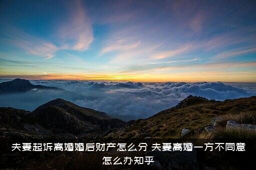 夫妻起诉离婚婚后财产怎么分（夫妻离婚一方不同意怎么办知乎）