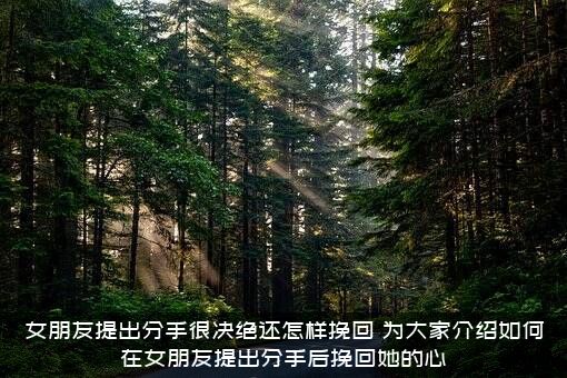 女朋友提出分手很决绝还怎样挽回？为大家介绍如何在女朋友提出分手后挽回她的心？