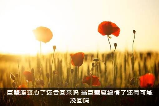 巨蟹座变心了还会回来吗？当巨蟹座绝情了还有可能挽回吗？