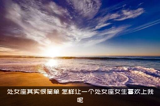 处女座其实很简单（怎样让一个处女座女生喜欢上我呢）