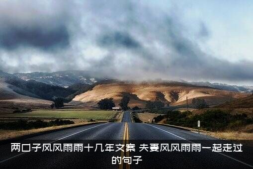 两口子风风雨雨十几年文案（夫妻风风雨雨一起走过的句子）