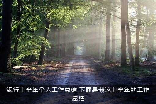 银行上半年个人工作总结（下面是我这上半年的工作总结）