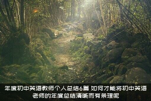 年度初中英语教师个人总结6篇，如何才能将初中英语老师的年度总结清晰而有条理呢？