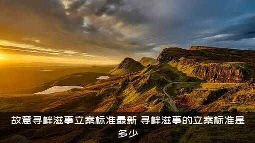 故意寻衅滋事立案标准最新，寻衅滋事的立案标准是多少？