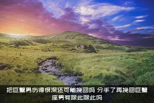 把巨蟹男伤得很深还可能挽回吗？分手了再挽回巨蟹座男有除此除此吗？