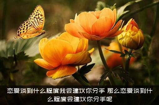 恋爱谈到什么程度我会建议你分手？那么恋爱谈到什么程度会建议你分手呢？