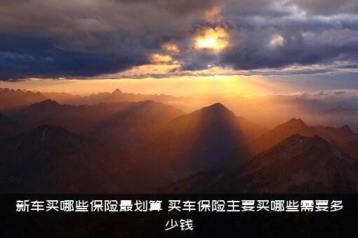 新车买哪些保险最划算？买车保险主要买哪些需要多少钱？