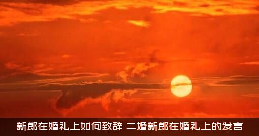 新郎在婚礼上如何致辞（二婚新郎在婚礼上的发言）