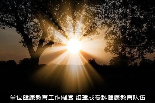 单位健康教育工作制度（组建成专科健康教育队伍）