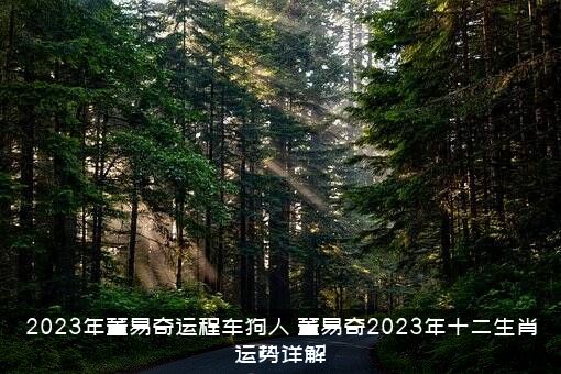 2023年董易奇运程车狗人（董易奇2023年十二生肖运势详解）