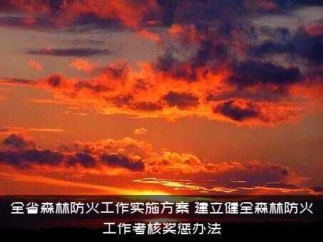 全省森林防火工作实施方案，建立健全森林防火工作考核奖惩办法