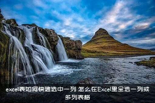 excel表如何快速选中一列？怎么在Excel里全选一列或多列表格？