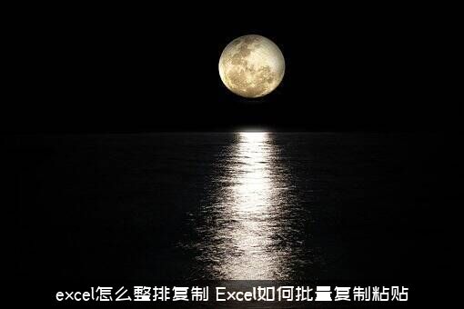 excel怎么整排复制？Excel如何批量复制粘贴？