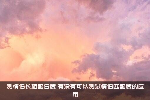 测情侣长相配合度（有没有可以测试情侣匹配度的应用）