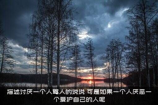 描述讨厌一个人骂人的说说，可是如果一个人厌恶一个爱护自己的人呢？