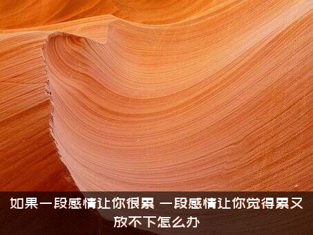 如果一段感情让你很累（一段感情让你觉得累又放不下怎么办）