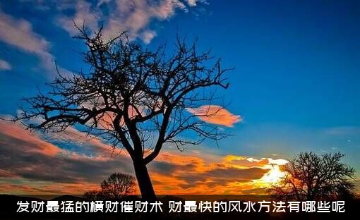 发财最猛的横财催财术（财最快的风水方法有哪些呢）