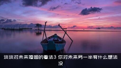 谈谈对未来婚姻的看法3（你对未来另一半有什么想法没）
