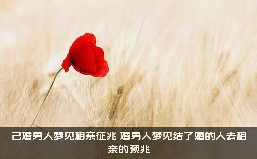 已婚男人梦见相亲征兆（婚男人梦见结了婚的人去相亲的预兆）