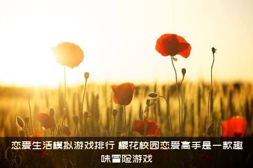 恋爱生活模拟游戏排行（樱花校园恋爱高手是一款趣味冒险游戏）