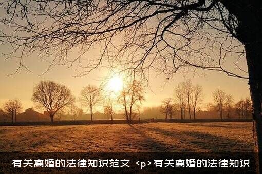 有关离婚的法律知识范文（<p>有关离婚的法律知识）