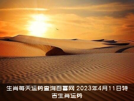 生肖每天运势查询百喜网（2023年4月11日特吉生肖运势?）