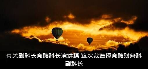 有关副科长竞聘科长演讲稿，这次我选择竞聘财务科副科长