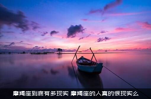摩羯座到底有多现实，，摩羯座的人真的很现实么?？