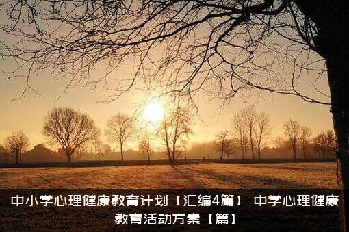 中小学心理健康教育计划【汇编4篇】，中学心理健康教育活动方案【篇】